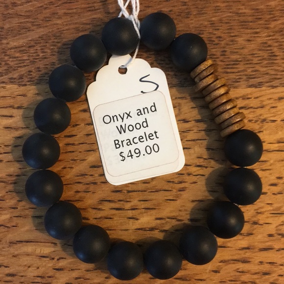 Gents Onyx & Wood Bracelet - Picture 5 of 6